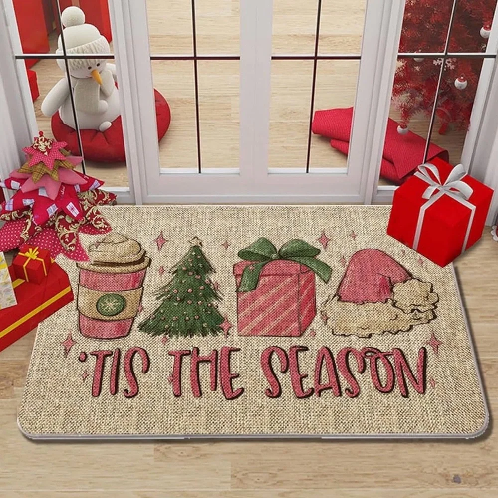 Festive Holiday Doormat with Seasonal Icons